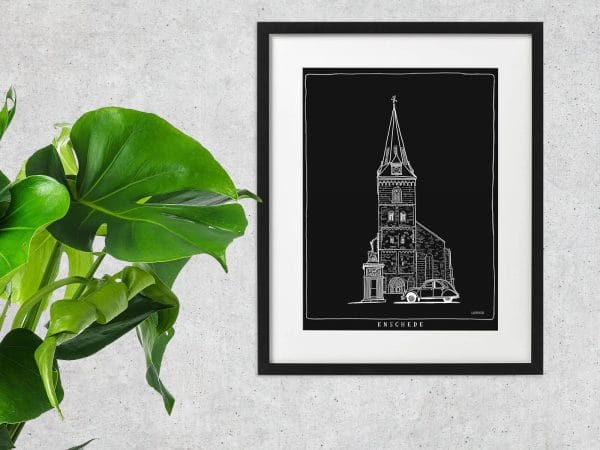 Grote Kerk Enschede zwart - Afbeelding 2