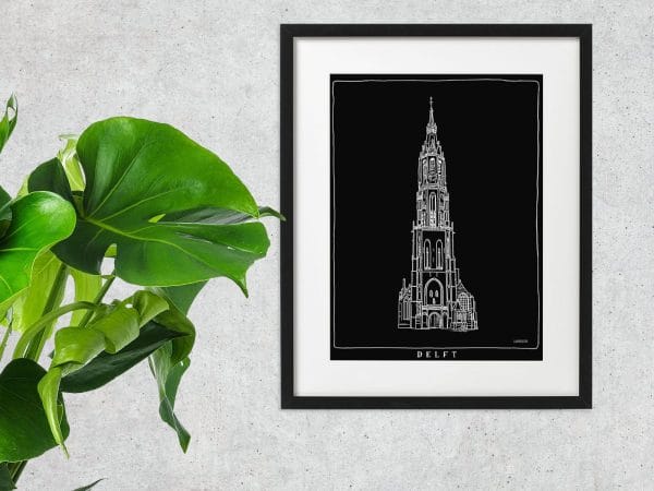 Nieuwe Kerk Delft zwart - Afbeelding 2