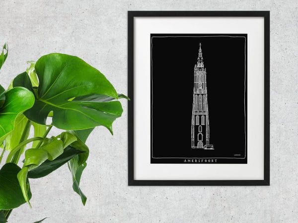 Onze-Lieve-Vrouwetoren Amersfoort zwart - Afbeelding 2