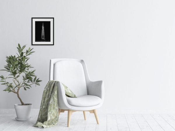 Onze-Lieve-Vrouwetoren Amersfoort zwart - Afbeelding 3