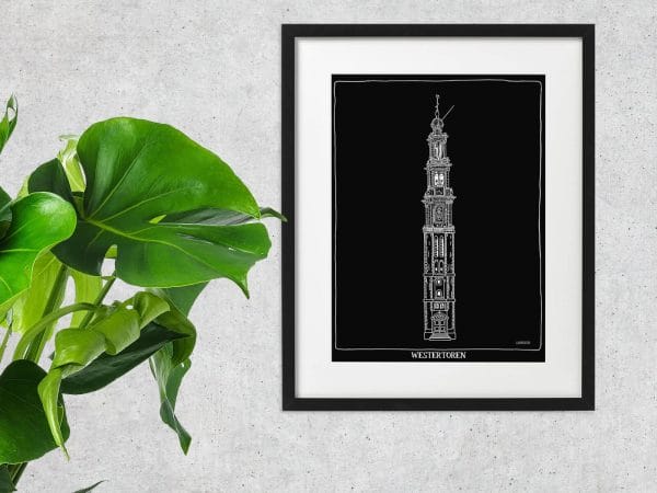 Westertoren Amsterdam zwart - Afbeelding 3